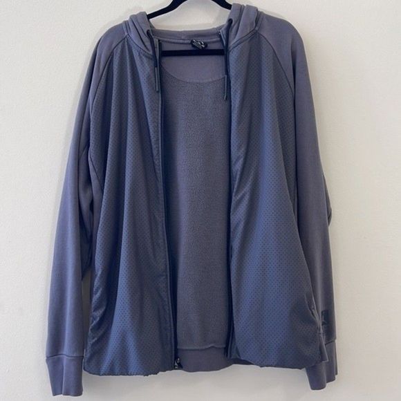 Jordan Flight Hybrid Full Zip Fleece Grey Hoodie Men’s Size XL - Picture 2 of 3